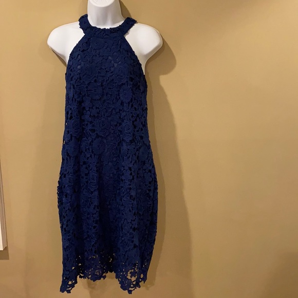 Dresses & Skirts - Blue lace dress with lining XL